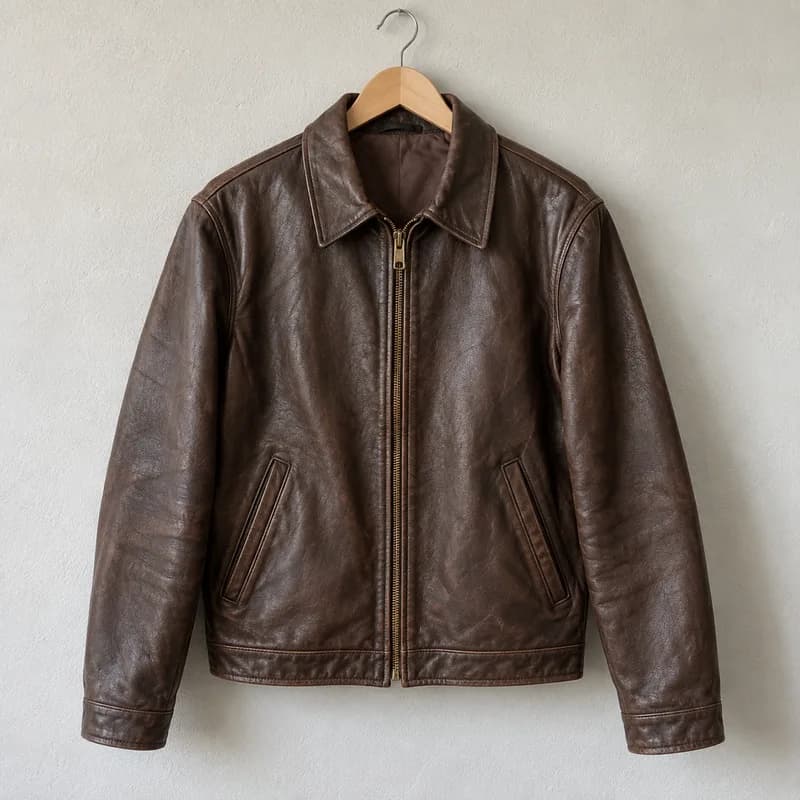 AI example photo: brown leather jacket